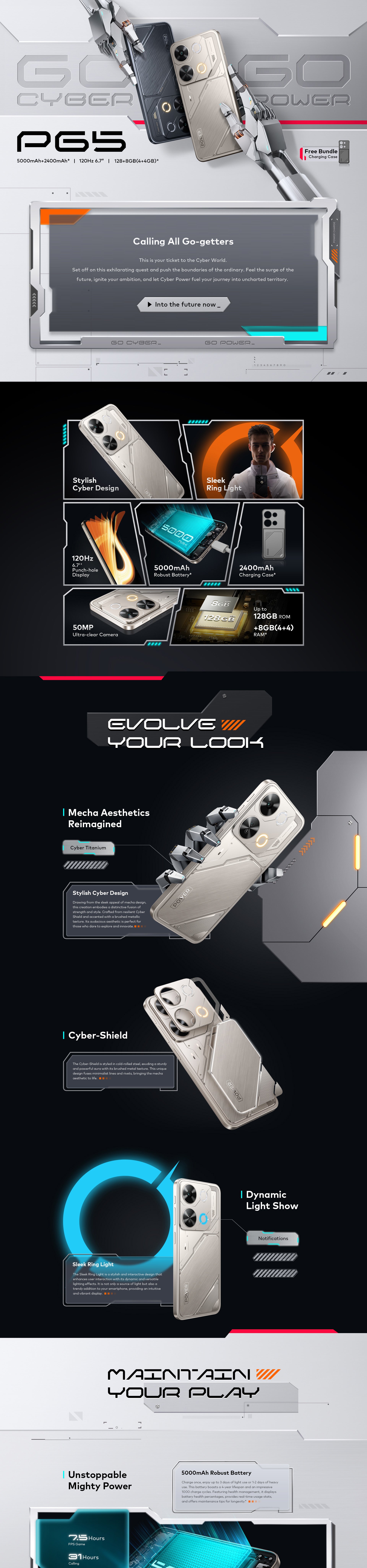 P65 With Free 2400mAh Charging Case