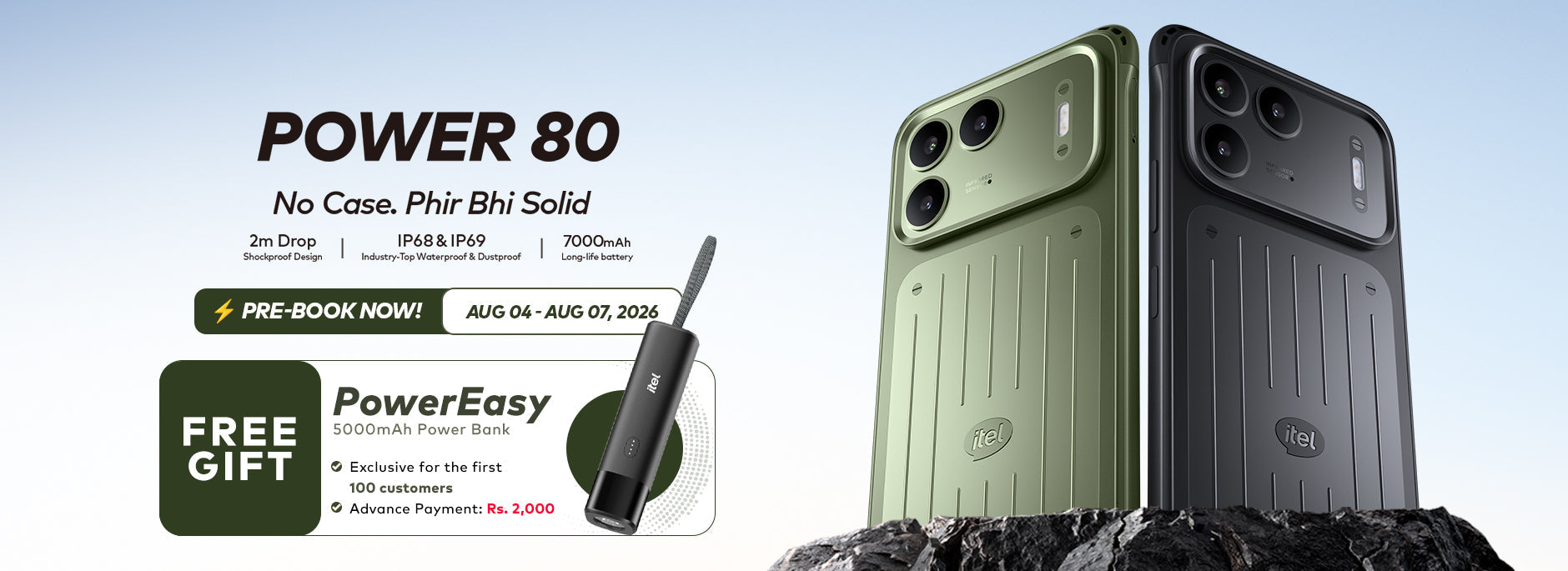 itel Power 80 – The Ultimate Rugged Smartphone with 7000mAh Battery
