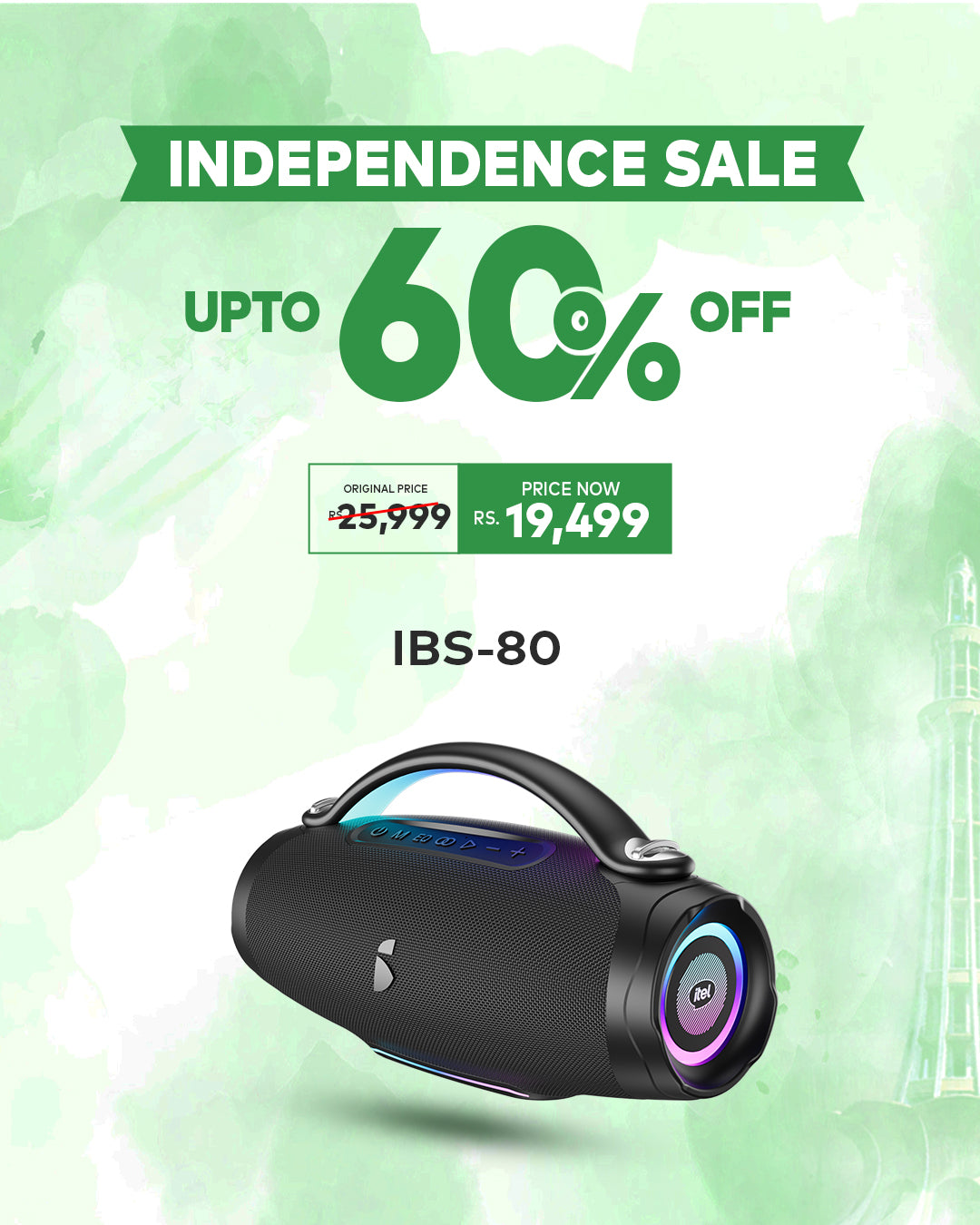 BoxParty | IBS-80 | Portable Thunder Speaker | Independence Sale
