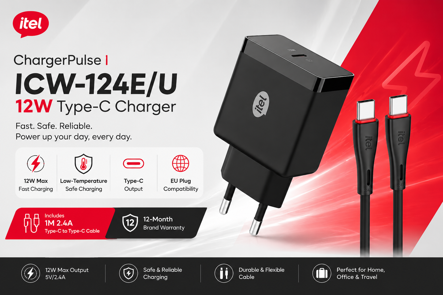 ChargerPulse ICW-124E - 12W Type-C Charger