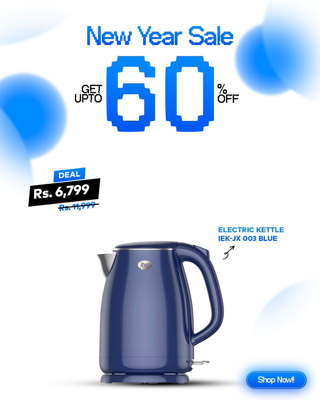 Electric Kettle JX003 - New Year Sale